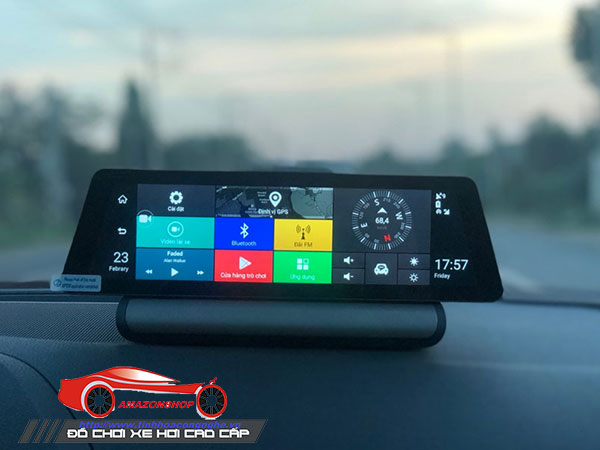 Camera hành trình 4G màn 10 inch mã 688 - Đặt taplo 14