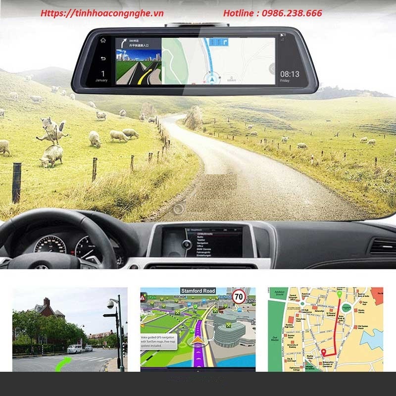 Củ gương Camera hành trình 4G mã K920 full màn 10 Inchs