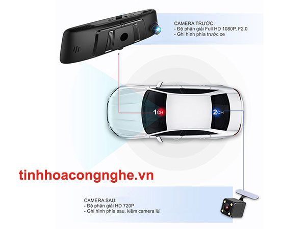 Củ gương Camera hành trình 4G full màn hình 10 inch 03